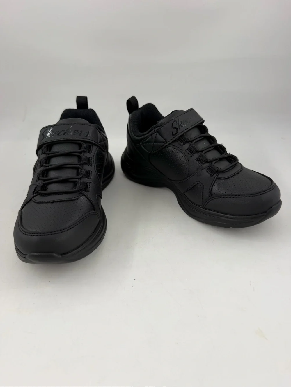 Skechers Kids' Black Athletic Sneakers -SZ 11.5- - Easy Hook & Loop Closure